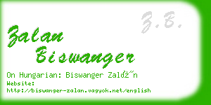 zalan biswanger business card